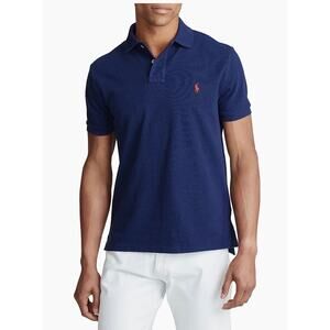 POLO RALPH LAUREN Shirt Mesh Classic Fit Navy Blue Pony Logo Size L